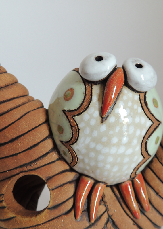 diffusore gufo presepe gufo greta filippini oca ceramica artistica ferrara bomboniere regali personalizzati gufetto