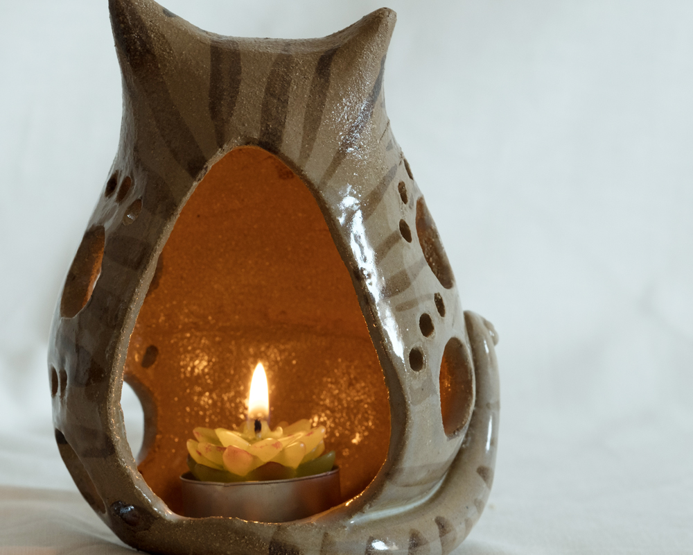 greta filippini oca ceramica artistica ferrara bomboniere regali personalizzati gatto portacandele